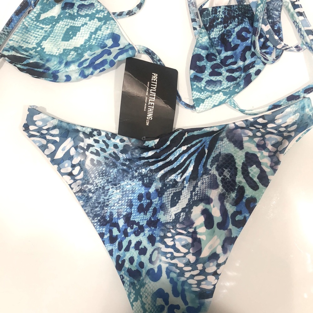 PrettyLittleThing Blue Animal spring Bikini - Picture 3 of 3